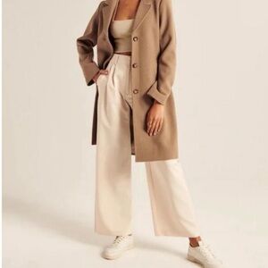 Abercrombie and Fitch wool dad coat tan size small